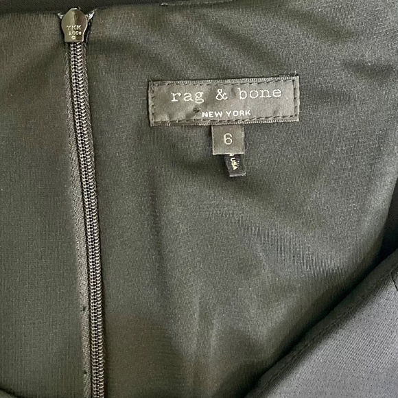 RAG & BONE Leather Montrose Fit N’ Flare Little Black Dress Panel Mini Size 6 - Picture 13 of 16